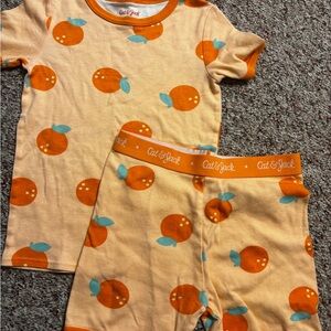 Cat & Jack Orange Fruit Print Kids Pajama Set